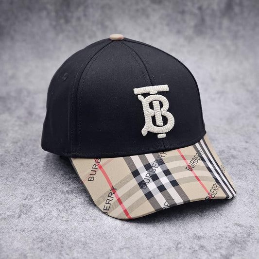 Burberry Check Cap – Black & Beige Edition